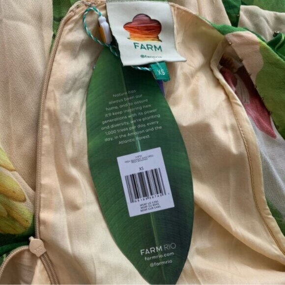 NWT Farm Rio Fresh Banana Maxi Dress - Picture 16 of 17